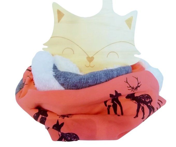 Snood double biche corail