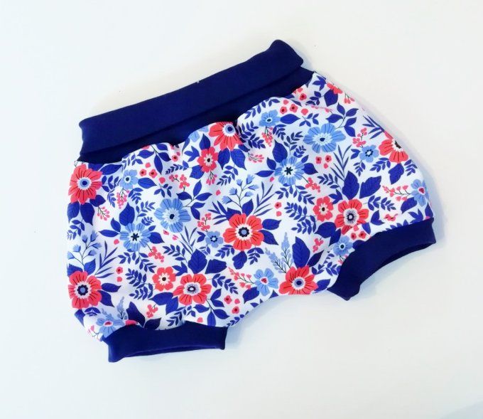 Bloomer sarouel 12 mois fleurs bleue t rouge