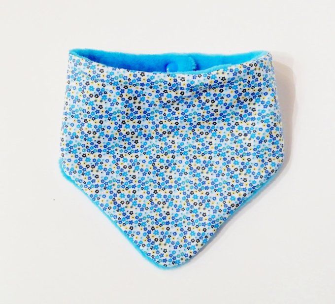 bandana polaire fleurs turquoise