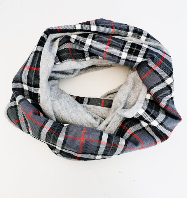 snood double tartan gris