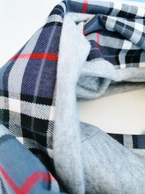 snood double tartan gris