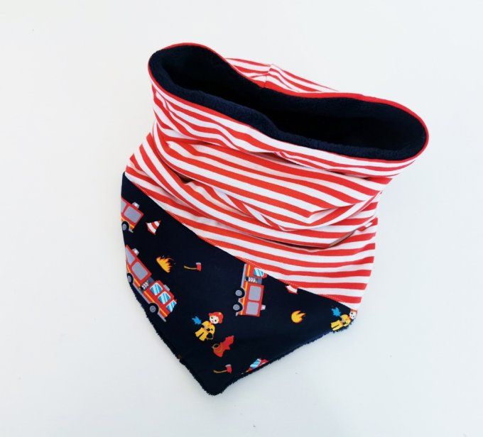 Snood XXL pompier rayures