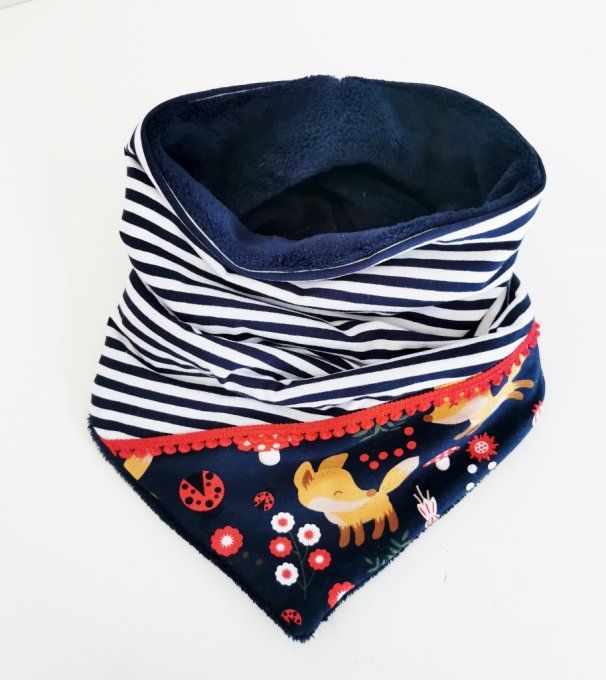Snood XXL renard rayures