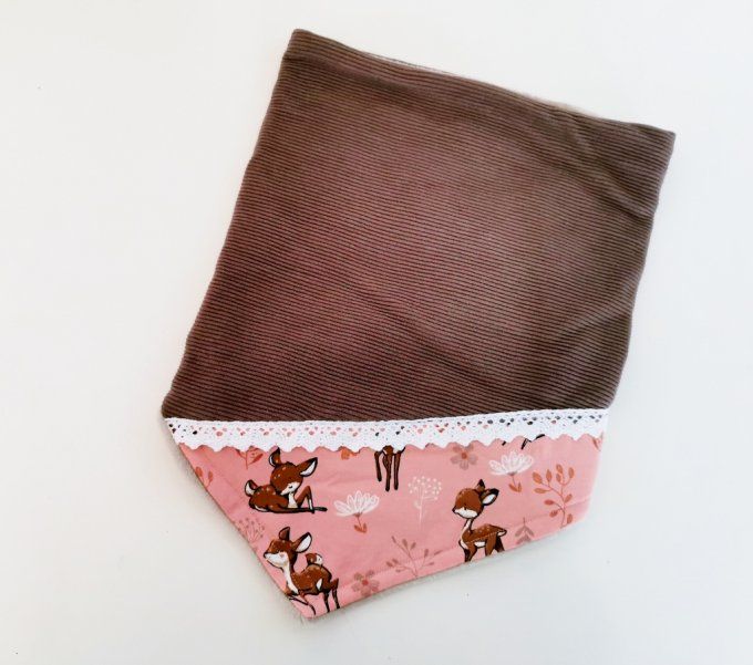 Snood XXL biche rose et taupe