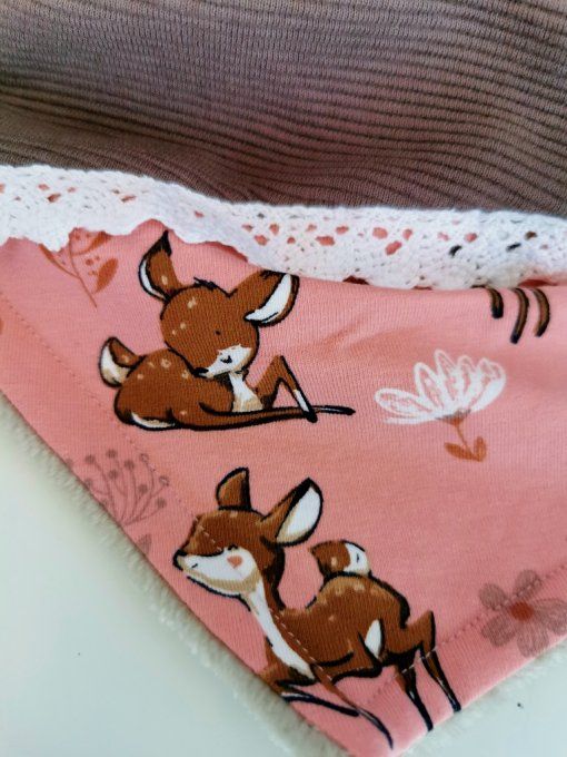 Snood XXL biche rose et taupe