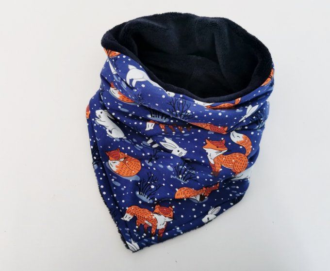 Snood XXL renard bleu
