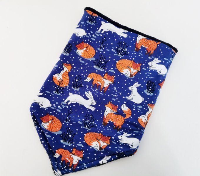 Snood XXL renard bleu