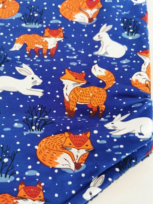 Snood XXL renard bleu