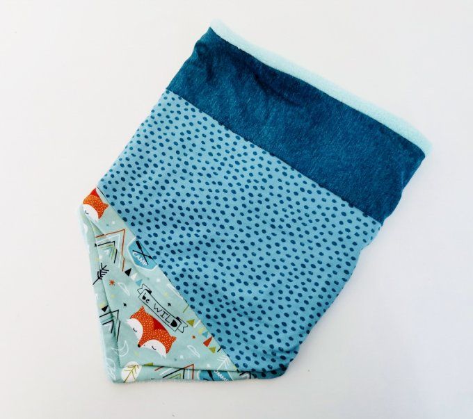 Snood XXL renard pétrole menthe
