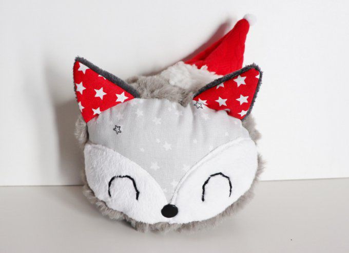 Babouille Noël renard gris et rouge