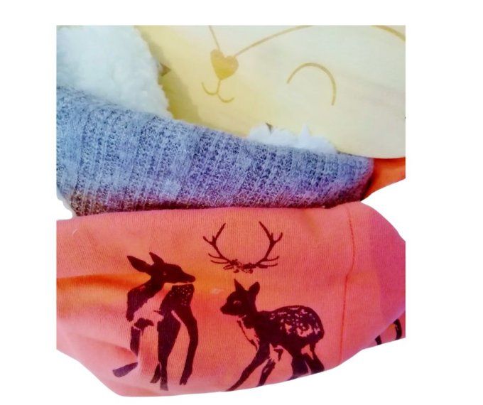 Snood double biche corail